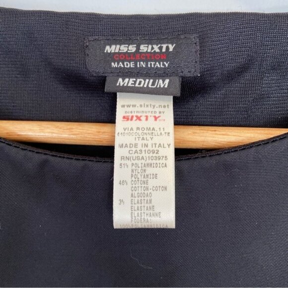 Miss Sixty black dress silky stretchy cotton blend Italian sleeveless medium - Picture 3 of 9